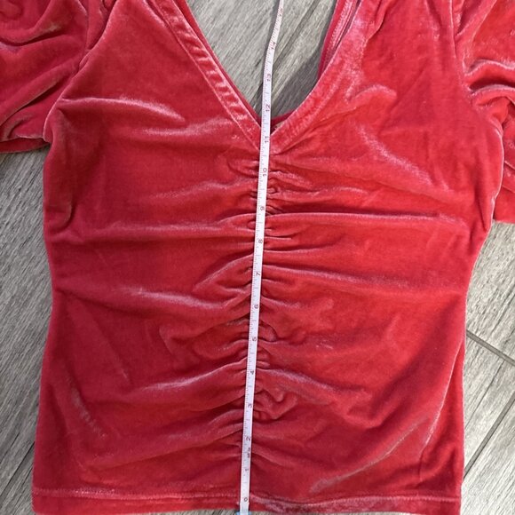 Free People Bridgette Velvet Top Smokey Wings Size Large Babydoll MSRP $128 - Picture 10 of 11